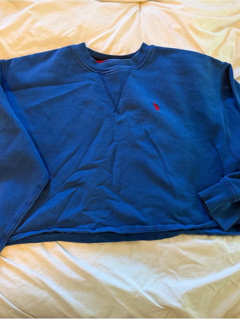 U.S. Polo Assn. Blue Crewneck Sweatshirt with Red Logo